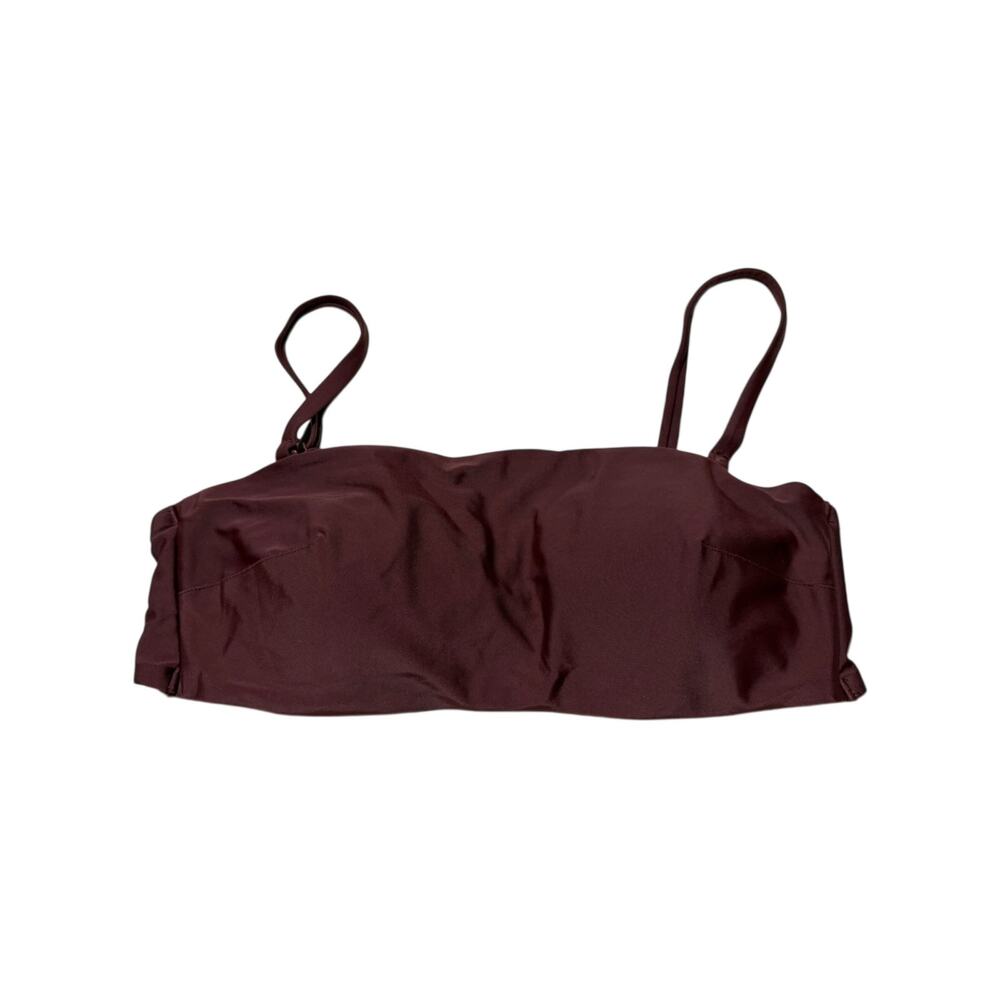 Aerie Burgundy Bandeau Adjustable Straps Bikini Top Large 12 14